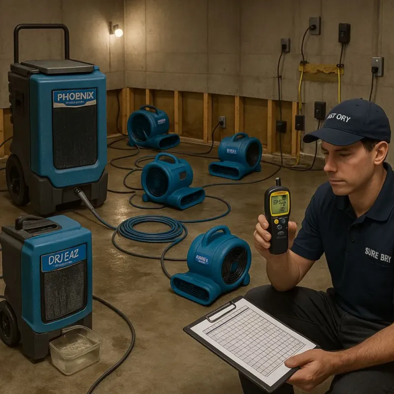 Structural Drying and Dehumidification process in Sedgwick County, CO